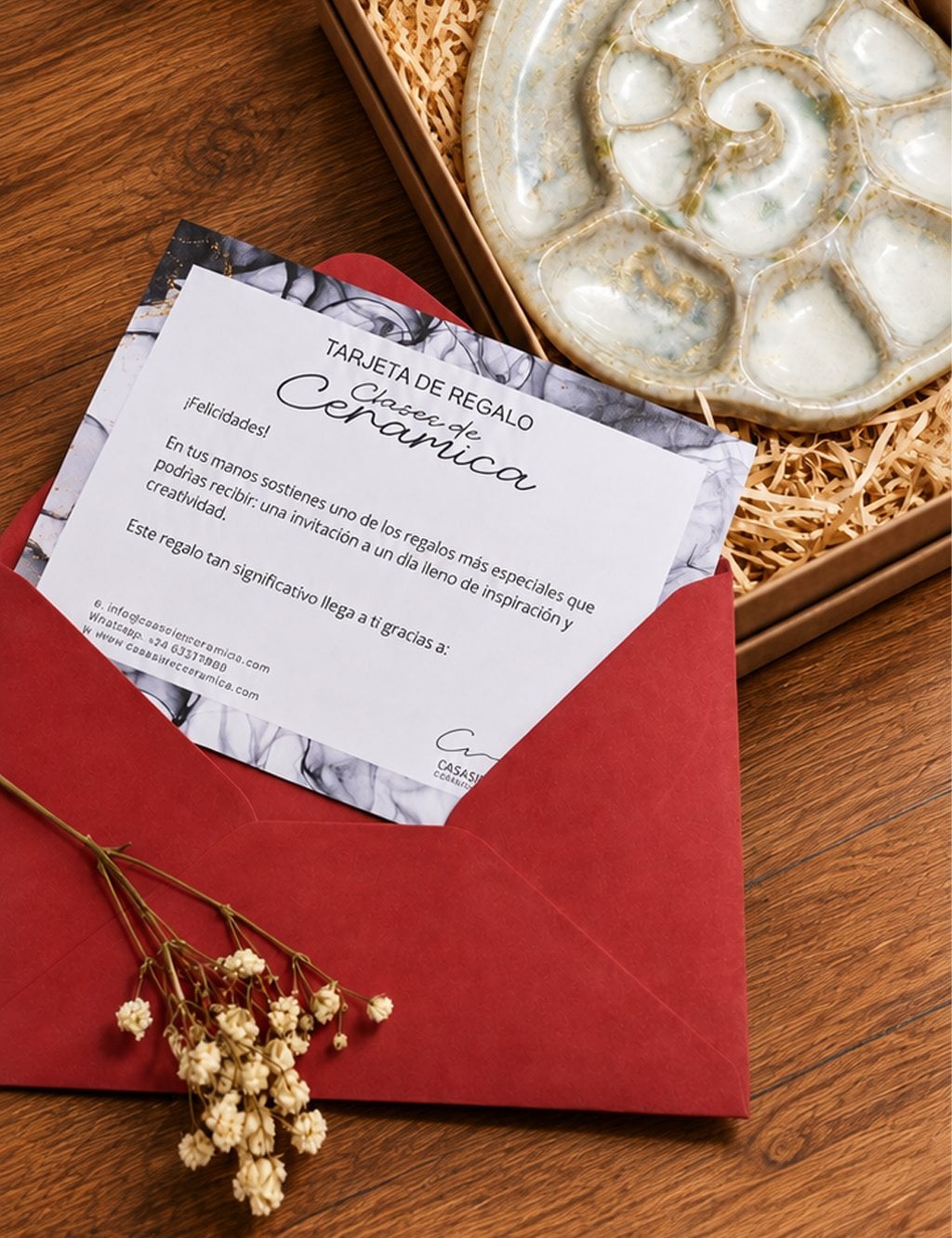tarjeta de regalo ceramica